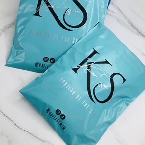 Gold Foil Printed Matte Teal Poly Mailers - Custom Green Blue Shipping Envelopes with Logo Delivery Bags for Clothes - Product Image 3