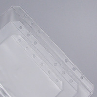 Carpeta de pvc a5 a6, bolsillo transparente con cremallera, 6 anillos, carpeta