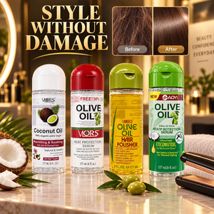 Collection de Sérums Capillaires en Gros 177ml Huile de Coco et d'Olive Anti-Frisottis Protection Thermique Soin Capillaire Doux et Soyeux - Product Image 1