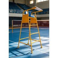 Chaise d'arbitre de badminton haut de gamme pour compétitions, avec structure en acier durable et siège surélevé, pour équipement sportif d'intérieur
