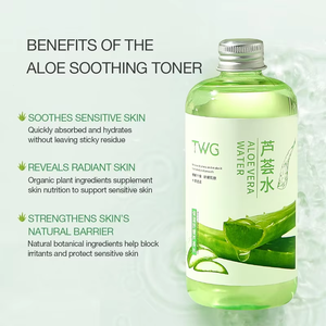 Tonique hydratant pour le visage TWG RTS à l'aloe vera, tonique apaisant pour le soin <span class=keywords><strong>de</strong></span> la peau du visage, réparation <span class=keywords><strong>de</strong></span> la peau, hydratation, tonique pour la peau à l'aloe vera - Product Image 4