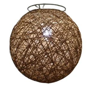 Moderne Natuurlijke Kleur Rotan Globe Bal Stijl Plafond Hanglamp Lampenkap Kroonluchters Opknoping Lamp Shades