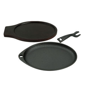 เตาปิ้งย่างสเต็กเหล็กหล่อพร้อมฐานไม้ ราคาโรงงาน รับทำโลโก้ตามสั่ง - Product Image 2