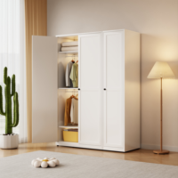 Armoire compacte en bois massif moderne avec poignées, armoire autoportante pour villa, appartement, chambre à coucher - Offre spéciale