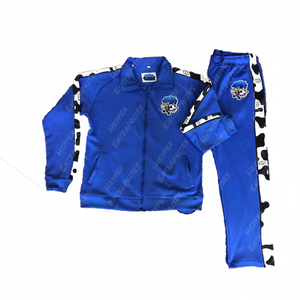 Chándal deportivo con cremallera para hombre, ropa hecha en algodón/poliéster, Color azul, para trotar - Product Image 1