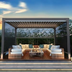 Gazebo en alliage d'aluminium avec éclairage LED, toit de <span class=keywords><strong>terrasse</strong></span> imperméable, pergola, <span class=keywords><strong>volet</strong></span> de jardin et pavillon extérieur - Product Image 3