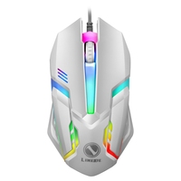 Keyboard game Led berkabel dan Pad, dengan Set Mouse Putih