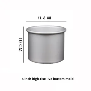 Molde para Pastel Chiffon <span class=keywords><strong>de</strong></span> Aluminio <span class=keywords><strong>de</strong></span> 4~8 Pulgadas con Fondo Desmontable, Revestimiento Anodizado Duro, Apto para Alimentos, Fondo Fijo Recto y Alto para Hornear - Product Image 6