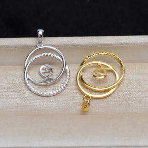 S925 Silver DIY <b>Pearl</b> <b>Pendant</b> 8-10mm Accessories Bottom Holder Concealer Empty 5034 Semi-Finished for Fashion <b>Pendants</b> <b>Charms</b> - Product Image 4