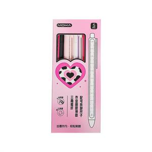 Bolígrafos Personalizados Negros 2 en 1 MOKA, Bolígrafo de Gel con Regla, Escritura Suave para Estudiantes, Exámenes y Estudio - Product Image 6