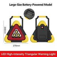 Triangle de signalisation d'urgence solaire à LED, pliable et portable, pour avarie de voiture, lumière d'avertissement de danger