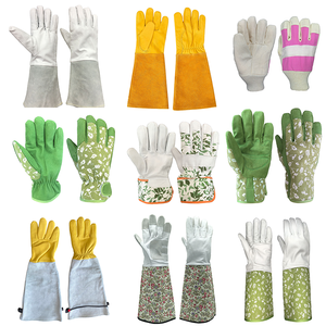 Guantes de seguridad para trabajo de jardinería, ala de cuero de cabra de grano - Product Image 5
