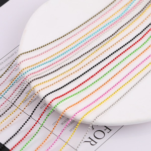 Chaîne de perles électrophoretiques multicolores 1,5 mm, accessoires de bijouterie DIY pour la décoration de sacs et de porte-clés - Product Image 1