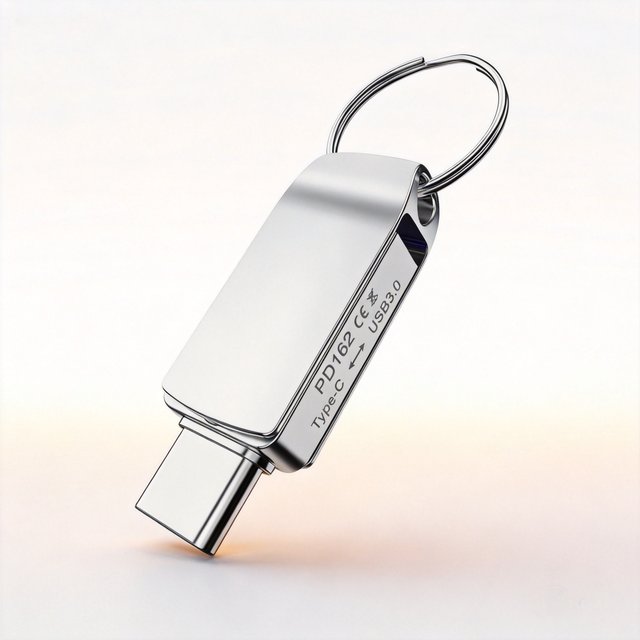 Multi-Device Compatible USB 3.0 Metal Type-C + USB-A Dual Interface 32GB New Portable U Disk Silver Keychain 2-Year Warranty 5