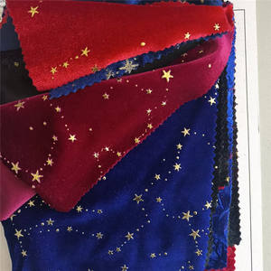 Warp 95 poliéster 5 spandex franela poliéster elástico pleuche Corea tela de terciopelo estrella dorada para vestido completo - Product Image 2