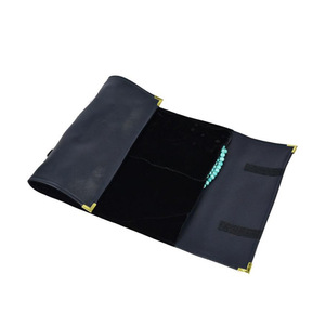 Bolsa de joyería de cuero PU, estuche de joyería portátil, bolso de mano para joyas, bolsa de almacenamiento de joyas, bolsa enrollable plegable - Product Image 5