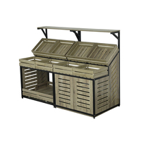 Nieuwe Aankomst Enkele Side Supermarkt Rack Houten Display Planken Supermarkt Groente En Fruit Plank