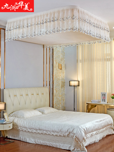 2025 mô hình mới hoàn toàn tự động điện lớn giường cửa tán nhà sử dụng điều khiển từ xa Polyester nâng lưới chống muỗi vuông - Product Image 4