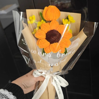 YOPIN-7713 Bouquet de fleurs en cure-dents, tulipes, tournesols, lotus finis, fleurs en tiges torsadées faites à la main, cadeaux de fête pour la Journée des enseignants
