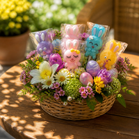 Vente en gros de sucettes en forme de lapin de Pâques de 12 g, bonbons durs aux saveurs de fruits assortis dans une boîte PDQ pour les fêtes de Pâques, personnalisables