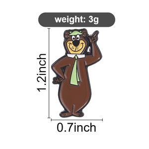 En gros, Broche en émail Yogi Bear, motif ours brun classique de dessin animé, badge de revers, bijou cadeau - Product Image 6