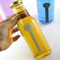 Bouteilles en verre pour sauce barbecue, sauce chili, boissons, avec couvercle métallique scellé, 12 oz, 360 ml, 250 ml, transparentes, à col long