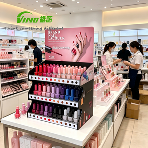Custom <b>Printed</b> 3 Tier acrylic Counter Display <b>Stand</b> acrylic Display Rack For Nail Polish Cosmetic Retail Promotion - Product Image 1