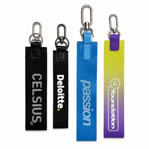 Fashion Style Durable Nylon Key Lanyard Multi-Functional Carabiner Key Holder Short Keychain Pendant Printed Logo - Product Image 1