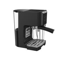 Machine à café électrique automatique en plastique 1450W avec pression de 15 bars, programmable et autonettoyante, capacité de 12 tasses pour usage domestique