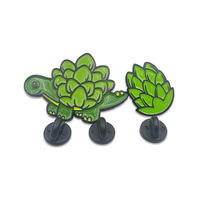Broche en métal émaillé imitation dinosaure personnalisée avec pointes et boucles à capuchon en caoutchouc