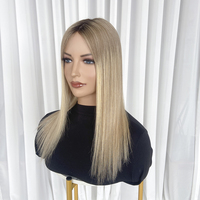 2025 Haute Qualité Confortable Respirant HT-014 # Closure en Cheveux Vierges Russes Blond Fumé, Base en Soie, Sans Colle, Lisse, Mini