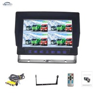 Moniteur d'affichage divisé étanche AHD 1080P 10.1 pouces 6 canaux MDVR télécommande fonctions RVB pour l'utilisation du véhicule