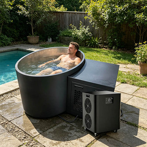 ICEMEND Seau à glace pour la récupération des athlètes, noir, en acier inoxydable 304, baignoire ovale pour bain froid, baril de trempage extérieur - Product Image 3