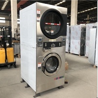 Lavadora y Secadora Automática que Funciona con Monedas, Fácil de Operar, con Capacidad de 15-25 kg, Certificación CE, para Lavandería