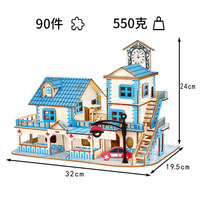 Nouveauté transfrontalière : Puzzle 3D en bambou, modèle Mer Égée, à monter soi-même, produit créatif fait main, 50 pièces, pour les 0-24 mois