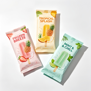 Sacs personnalisés imprimés scellés au dos pour barres glacées, emballage souple anti-givre pour aliments surgelés, vente en gros - Product Image 3