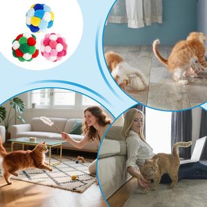 Factory Wholesale Price With Bells to Sound Seven Colorful Plush Ball Handmade Dog <b>Cat</b> <b>Interactive</b> <b>Toy</b> Pet <b>Toys</b> - Product Image 3