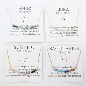 Collar Zooying de cristal del zodiaco, collar de piedra natal, Collar personalizado para dama de honor, joyería delicada de piedras preciosas naturales - Product Image 2