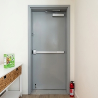 Porte coupe-feu en acier résistante au feu pendant 3 heures, conforme à la norme américaine, porte d'entrée moderne pour hôtels et entrepôts