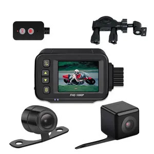 אופנוע מצלמה אופנוע Dashcam קדמי & אחורי עדשה כפולה מצלמה עמיד למים וידאו recorder