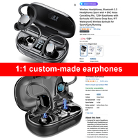 Écouteurs sans fil TWS Q22 Bluetooth 5.3 personnalisés, les plus vendus, pour le sport, la gym, la course, étanches, avec micro et crochets d'oreille