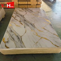 Le haut PVC de marbre brillant couvre les panneaux de mur d'ardoise de carbone pour la décoration intérieure