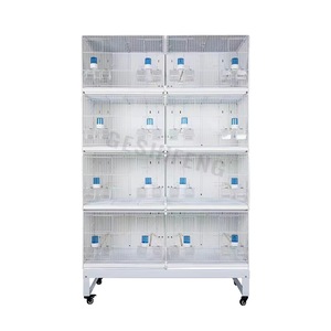 4 strati impilabile pieghevole filo bianco canarino allevamento fatto a mano di lusso uccello cartone pacchetto con scatola bevitore - Product Image 1