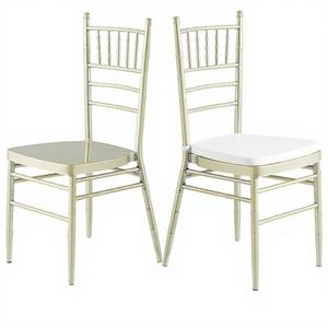 Chaises de jardin d'extérieur en métal doré, aluminium, style Tiffany, Chavari, Chivari, <span class=keywords><strong>bambou</strong></span>, pour événements, fabriquées en Chine - Product Image 1