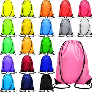 Soft Material Polyester 210D 420D Drawstring Casual Customs logo printing Backpack Draw String Backpack Sport Bags