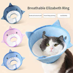 Skynuo Cute Cartoon Shark Shape Collar de recuperación de mascotas Prevención <span class=keywords><strong>post</strong></span>-esterilización Lick Bites para gatos y perros - Product Image 3