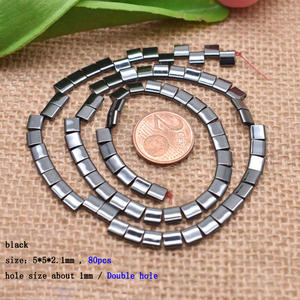 Cuentas de hematita de piedra Natural, cuentas espaciadoras cuadradas sueltas de doble agujero de 5x5mm para fabricación de joyas, cuentas de piedras preciosas de diseño DIY - Product Image 6