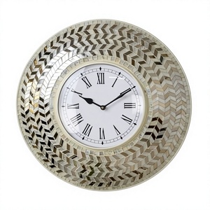 Iron Quality Round Shape Metal <b>Wall</b> <b>Clock</b> with Mechanical Needle Display Antique Style Modern Design for <b>Living</b> <b>Room</b> Affordable - Product Image 1