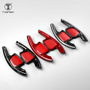 Volant en fibre de carbone avec palettes de changement de vitesse en carbone forgé, type adhésif, compatible avec <span class=keywords><strong>Audi</strong></span> A4 A6 A7 B9 de 2020, palettes de changement de vitesse T-carbon - Product Image 6
