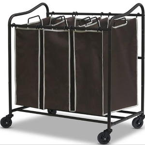New Arrival Custom Design Laundry Hamper Sorter Organizer 4 Storage Bag Laundry Cart
